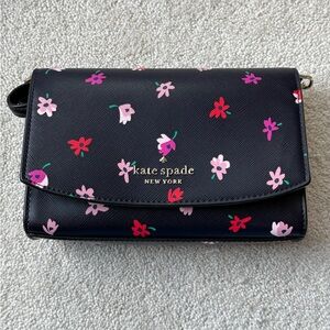 Kate Spade Black Floral Clutch